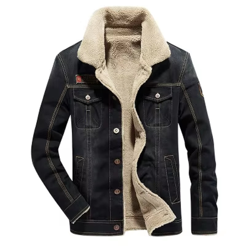 M-6XL Men Jacket and Coats Brand Clothing Denim Chaqueta Fashion Mens Jeans Jacket Thick Warm Winter Outwear Male Cowboy YF055